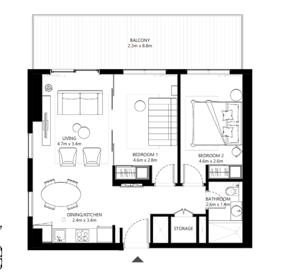 2BR Unit 2 Floor Plan_d18ae532b0e399ec788577eecf522e01